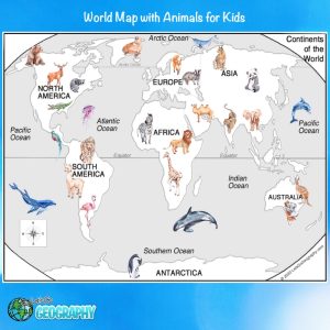 Animal World Map for Kids