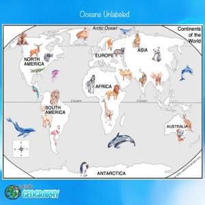 Animal World Map for Kids