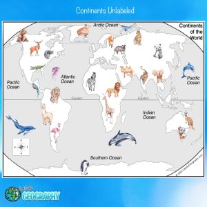 Animal World Map for Kids