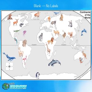 Animal World Map for Kids