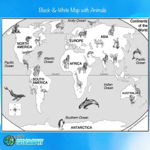 Animal World Map for Kids