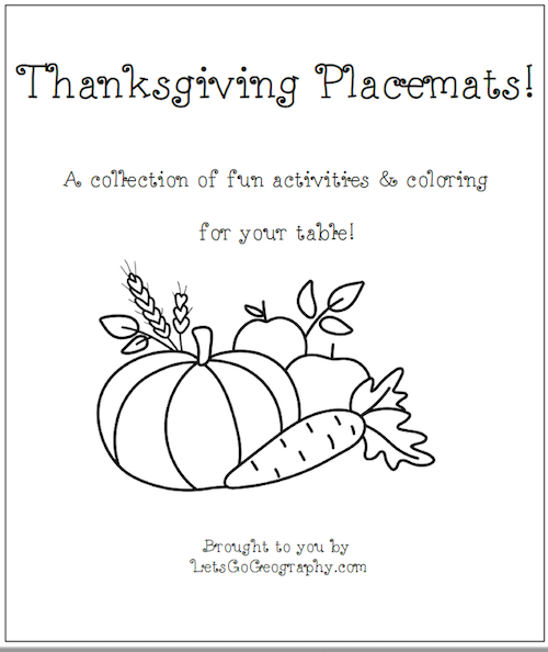 Thanksgiving Placemats Cover