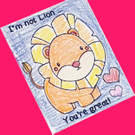 jungle animal valentines to color