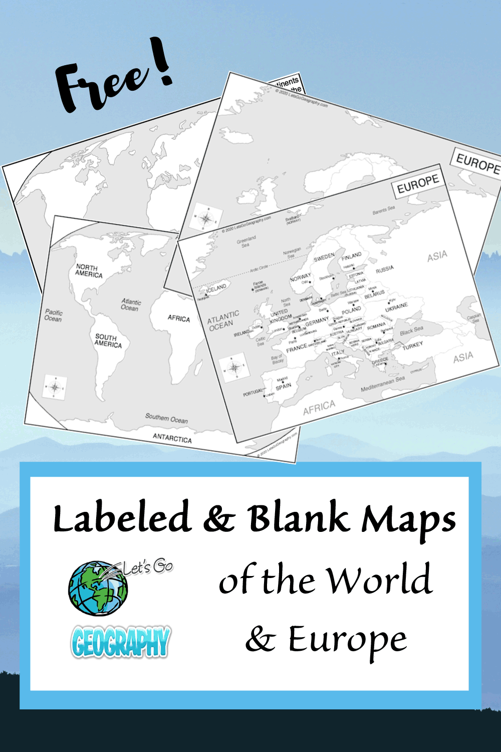 Free Sample Maps:  World & Europe